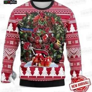 Arizona Cardinals Christmas Wreath Gifts Ugly Christmas Sweater – Red White Football Holiday Gift