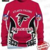 Atlanta Falcons Christmas Tree Wreath Ugly Christmas Sweater – Red Black Football Holiday Gift