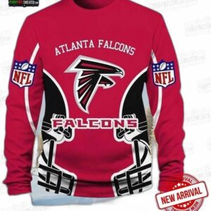 Atlanta Falcons Helmet Frame Ugly Christmas Sweater – Red Black Football Holiday Gift