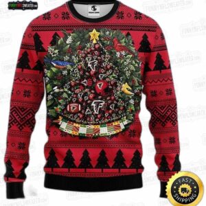 Atlanta Falcons Christmas Tree Wreath Ugly Christmas Sweater – Red Black Football Holiday Gift