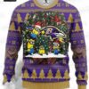 Baltimore Ravens Skull Skeleton Ugly Christmas Sweater – Dark Gothic Football Holiday Gift
