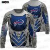 Buffalo Bills Warrior Graphic Ugly Christmas Sweater – Custom Name Football Holiday Gift