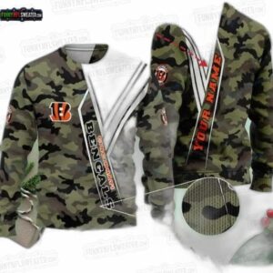 Cincinnati Bengals Camouflage Ugly Christmas Sweater – Custom Name Football Holiday Gift