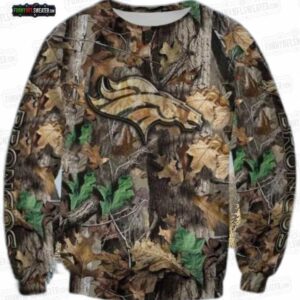 Denver Broncos Forest Camo Ugly Christmas Sweater – Woodland Football Holiday Gift