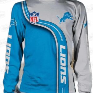 Detroit Lions Freeway Stripe Ugly Christmas Sweater – Blue Gray Football Holiday Gift