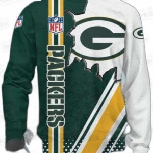 Green Bay Packers Green White Split Logo Ugly Christmas Sweater – Football Holiday Gift