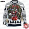 Cleveland Browns Flaming Skull Ugly Christmas Sweater – Gray Orange Gothic Football Holiday Gift