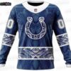 Indianapolis Colts Skull Horseshoe Ugly Christmas Sweater – White Fair Isle Football Holiday Gift