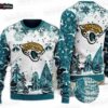 Jacksonville Jaguars Santa Chimney Ugly Christmas Sweater – Teal Snowflake Football Holiday Gift