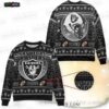Las Vegas Raiders Personalized Name Number Ugly Christmas Sweater – Silver Black Football Holiday Gift