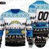 Los Angeles Rams Snowy Pine Forest Ugly Christmas Sweater – Blue White Football Holiday Gift
