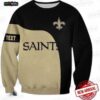New Orleans Saints Grinch Christmas Lights Ugly Christmas Sweater – Black Gold Football Holiday Gift