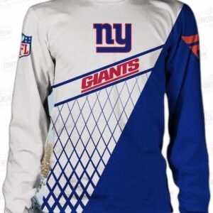 New York Giants Blue White Geometric Ugly Christmas Sweater – Football Holiday Gift