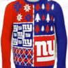 New York Giants Blue White Geometric Ugly Christmas Sweater – Football Holiday Gift