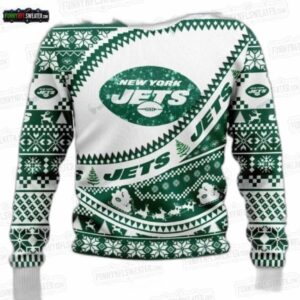 New York Jets Ugly Christmas Sweater - White Custom NFL Fan Gift 1