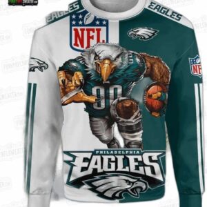 Philadelphia Eagles Warrior Eagle Ugly Christmas Sweater – Green White Football Holiday Gift
