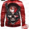 San Francisco 49ers Snowy Forest Ugly Christmas Sweater – Red White Football Holiday Gift