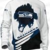 Seattle Seahawks Skeleton Streetwear Ugly Christmas Sweater – Navy Green Football Holiday Gift